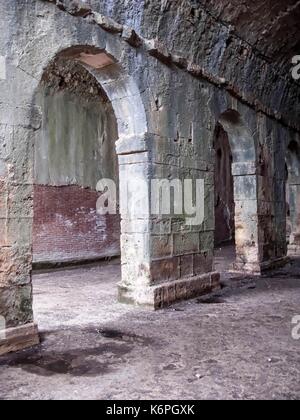 Inside the Roman cisterns at Aptera, Crete, Greece Stock Photo