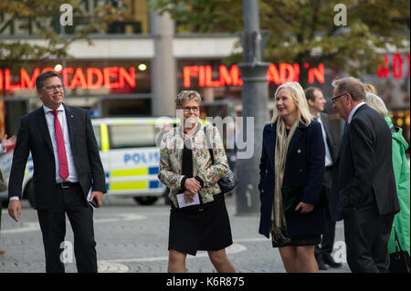 Stockholm, Sweden, 12th September, 2017. Opening of the Riksdag. Tonights concert at Stockholm Concert Hall, due to the opening of the Riksdag. Member of Parliament, Anna Johansson (S) second right. Credit: Barbro Bergfeldt/Alamy Live News Stock Photo