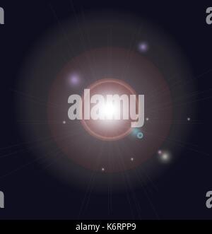 sun eclipse with flare background on dark black sky black sky background realistic vectors and creative new design vector, wonderful vectors Stock Vector