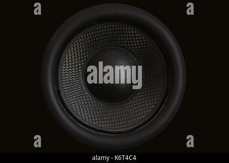 Audio bass speaker close-up Stock Photo