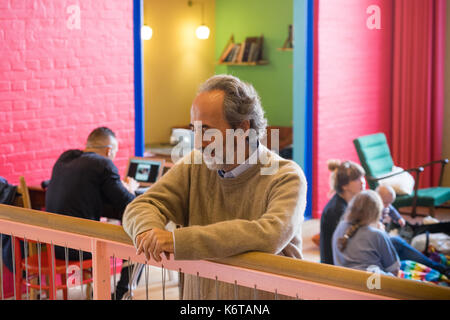 Lennart Lajboschitz, founder of Flying Tiger retail chain and creator of Absalon community house, Copenhagen, Denmark Stock Photo