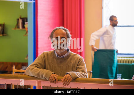 Lennart Lajboschitz, founder of Flying Tiger retail chain and creator of Absalon community house, Copenhagen, Denmark Stock Photo