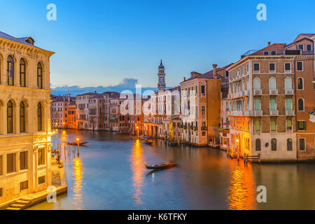 Venice sunset city skyline at Grand Canal, Venice (Venezia), Italy Stock Photo