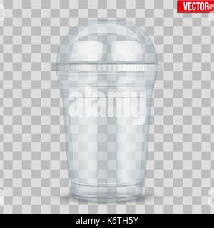 Clear plastic cup with sphere dome cap. Stock Vector