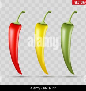 Set of hot chili peppers Stock Vector