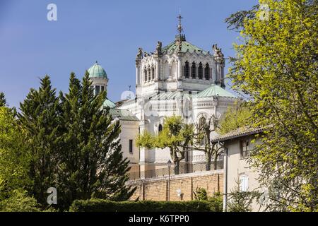 France, Ain, Ars sur Formans, the church and the attached basilica Stock Photo