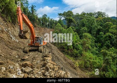 Papua New Guinea, Vanimo province, timber work Stock Photo - Alamy