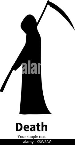 Vector illustration black silhouette grim Reaper Stock Vector