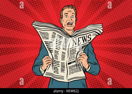 bad news in the newspaper Stock Vector