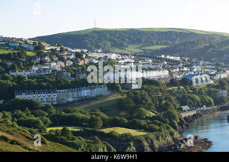 Aerial view of Ilfracombe from the summit of Hillsborough Stock Photo