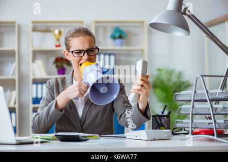 Female businesswoman boss accountant working in the office Stock Photo