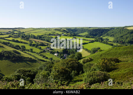 View from the summit of Hillsborough towards Chambercombe, Ilfracombe Stock Photo