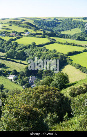 View from the summit of Hillsborough towards Chambercombe, Ilfracombe Stock Photo