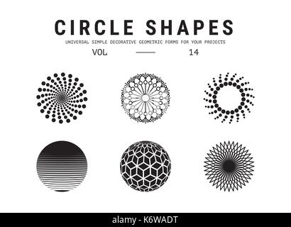 Universal circle shapes set Stock Vector