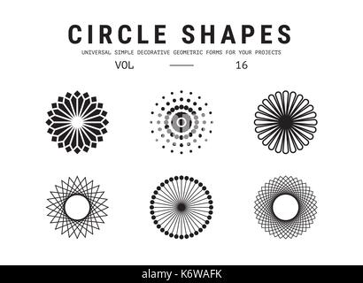 Universal circle shapes set Stock Vector