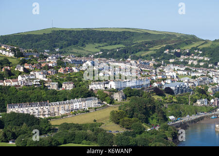 Aerial view of Ilfracombe from the summit of Hillsborough Stock Photo