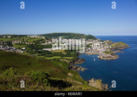 Aerial view of Ilfracombe from the summit of Hillsborough Stock Photo