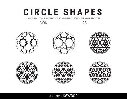 Universal circle shapes set Stock Vector
