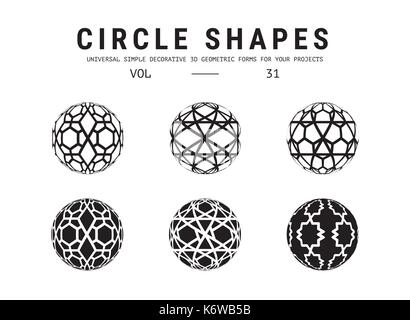 Universal circle shapes set Stock Vector