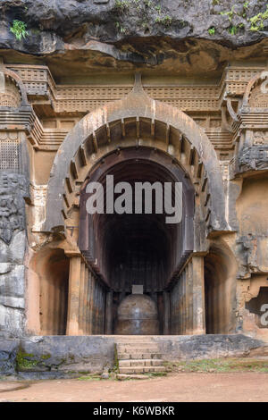 Chaityagriha at Bhaja Caves XII, Maharashtra, India Stock Photo