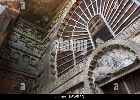 Carving at entrance to Chaitya at Karla, Maharashtra, India Stock Photo