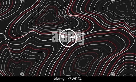 Abstract Map of Topographic Lines Background - Vector Illustration Stock Vector