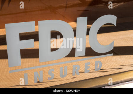 Bank Member FDIC Sign, NYC, USA Stock Photo