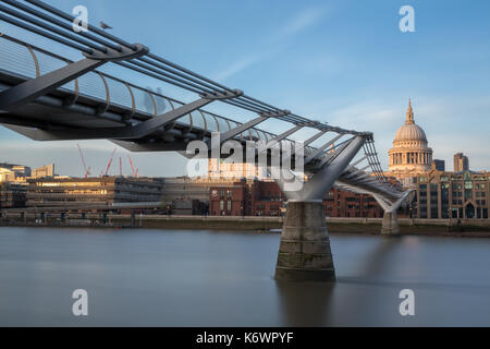 Millennium Bridge, London, UK Stock Photo