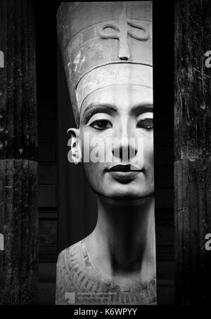 Poster of Queen Nefertiti in Berlin. Stock Photo