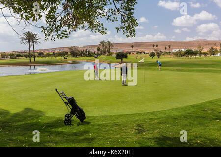 Spain, Canary Islands, Fuerteventura Island, Caleta de Fuste, golf the Golf Club Stock Photo