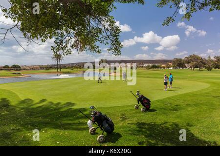 Spain, Canary Islands, Fuerteventura Island, Caleta de Fuste, golf the Golf Club Stock Photo