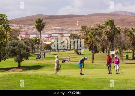 Spain, Canary Islands, Fuerteventura Island, Caleta de Fuste, golf the Golf Club Stock Photo