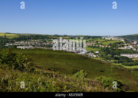 Aerial view of Ilfracombe from the summit of Hillsborough Stock Photo