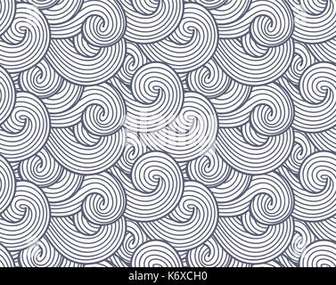 Abstract wind texture, sea, ocean and river vector waves background. Smoke and steam gray pattern Stock Vector
