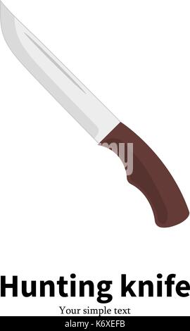 Vector illustration flat icon of a hunting knife Stock Vector