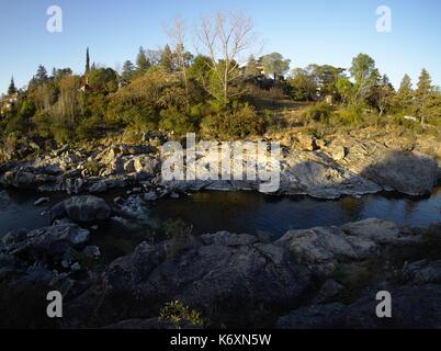 Cuesta Blanca, Cordoba, Argentina - 2016: View of San Antonio river, a mountain river in the Punilla valley. Stock Photo