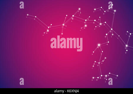 Molecule structure dna and neurons, connected lines with dots, genetic and chemical compounds, illustration Stock Photo