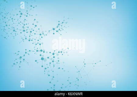 Molecule structure dna and neurons, connected lines with dots, genetic and chemical compounds, illustration Stock Photo