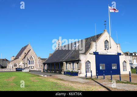 RNLI Station and Church, Walmer Stock Photo