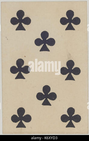 French Portrait card deck   1816   8 of Clubs Stock Photo