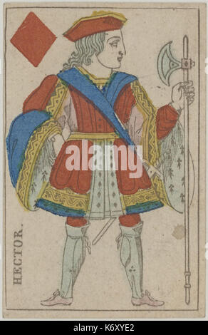 French Portrait card deck   1816   Jack of Diamonds Stock Photo