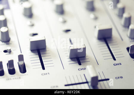 audio sound mixer. music recording studio equipment Stock Photo