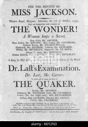 For the benefit of Miss Jackson Stock Photo - Alamy