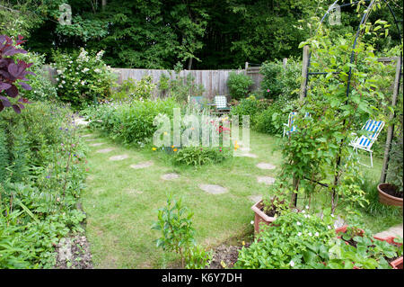 Wildlife Garden, Kent, UK, planted with flowers and shrubs to attract various birds, insects and other wildlife Stock Photo