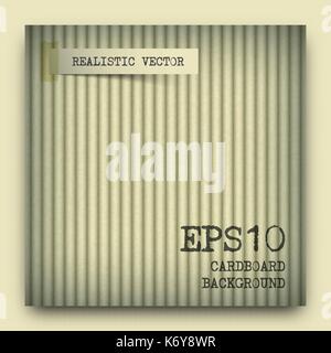 Cardboard background and sticky note . Realistic vector . it look like floating from ground . Stock Vector