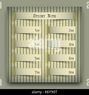 Sticky note on cardboard . Vector . it look like float from background . Stock Vector