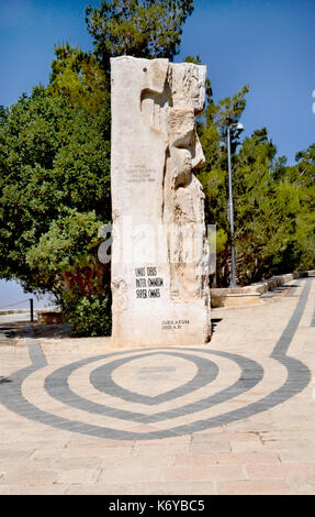 MT. NEBO, JORDAN - JULY 23, 2015: The Millennium Monument at Mount Nebo, Jordan. Stock Photo