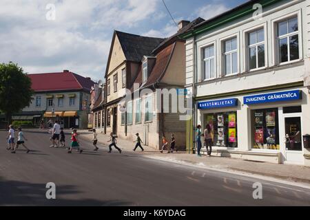 Latvia, Western Latvia, Kurzeme Region, Tukums, Brivibas Square Stock Photo
