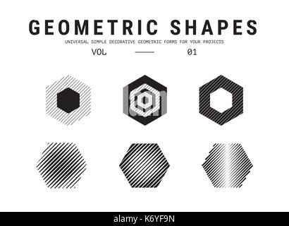 Universal geometric shapes set Stock Vector
