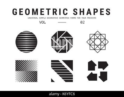 Universal geometric shapes set Stock Vector